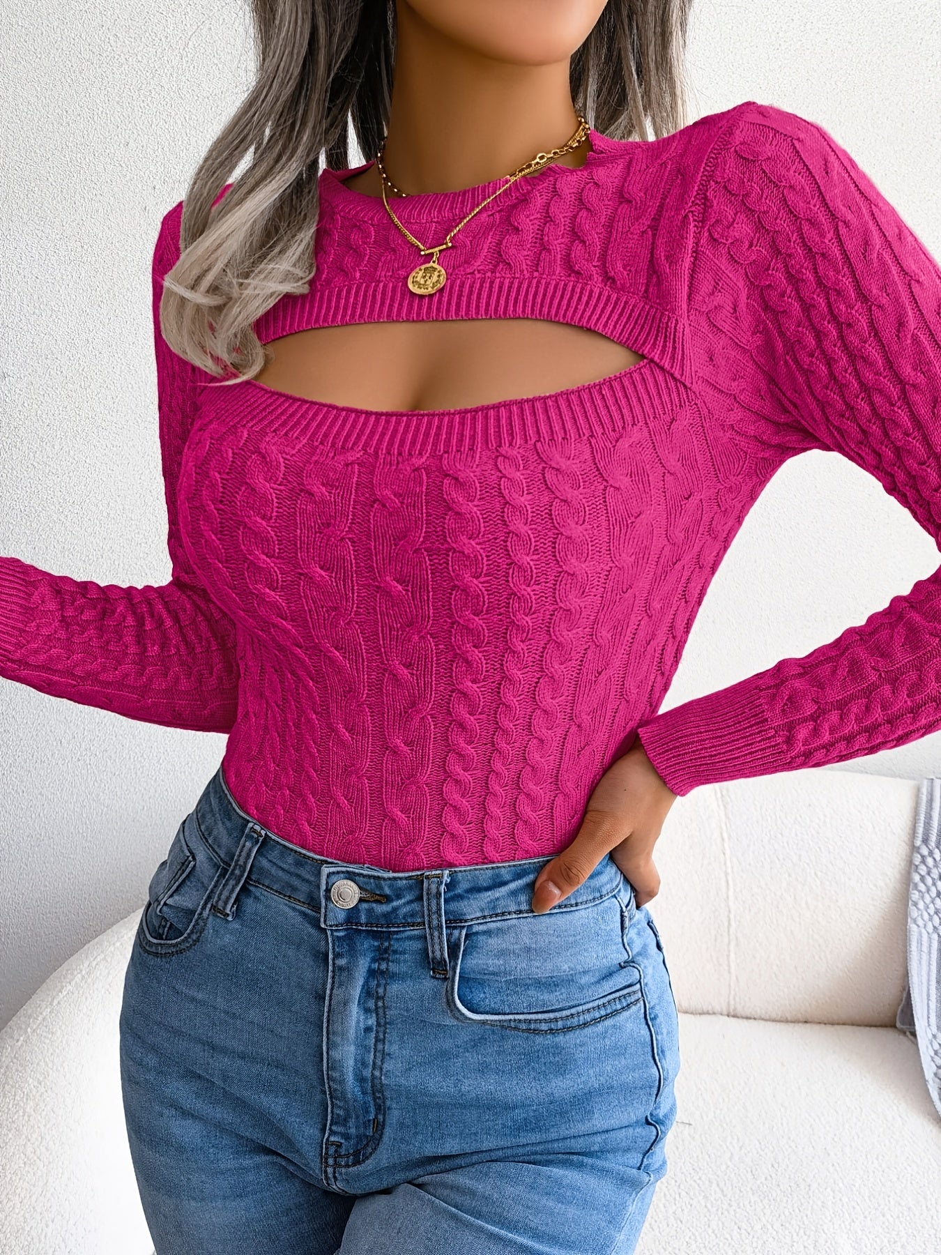 Long Sleeve High Stretch Pullover Sweater