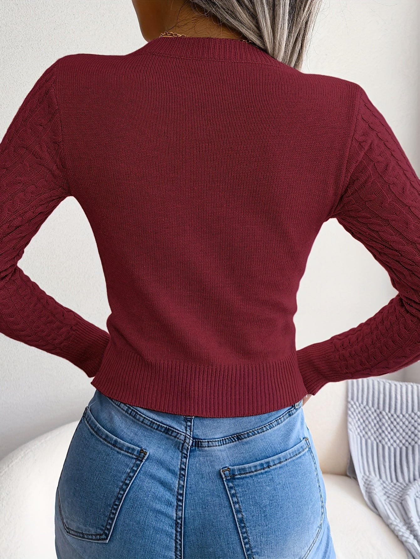 Long Sleeve High Stretch Pullover Sweater