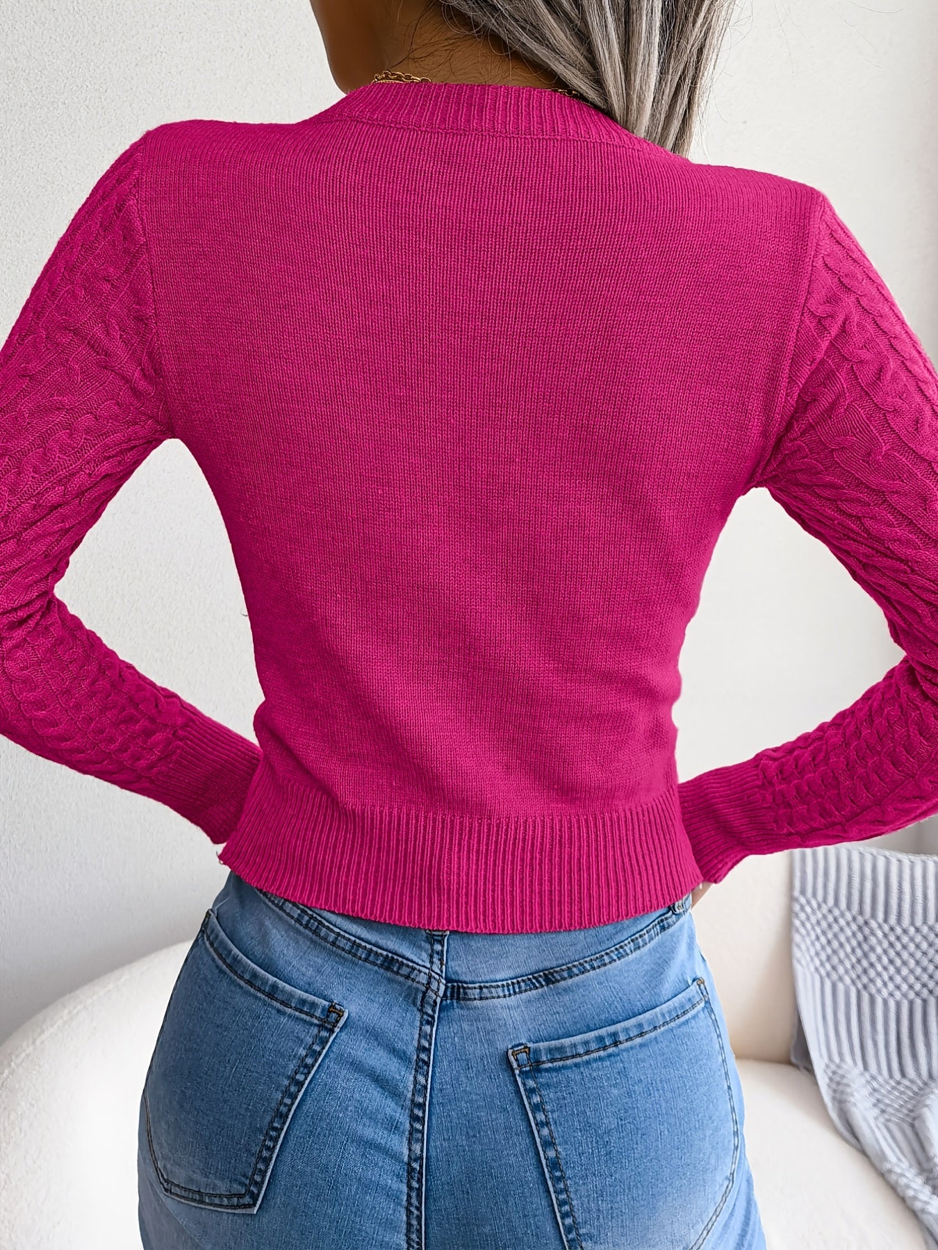 Long Sleeve High Stretch Pullover Sweater