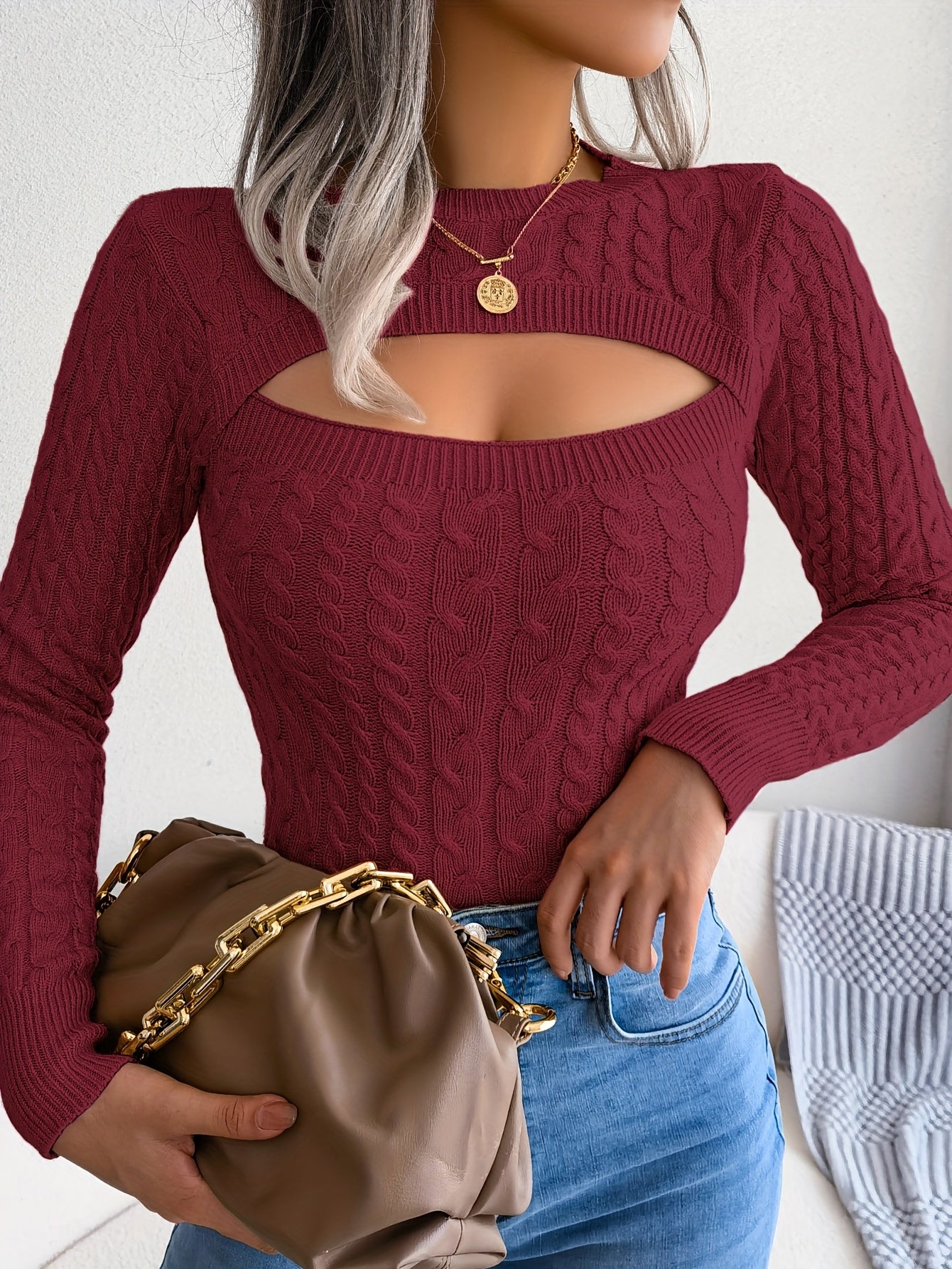 Long Sleeve High Stretch Pullover Sweater