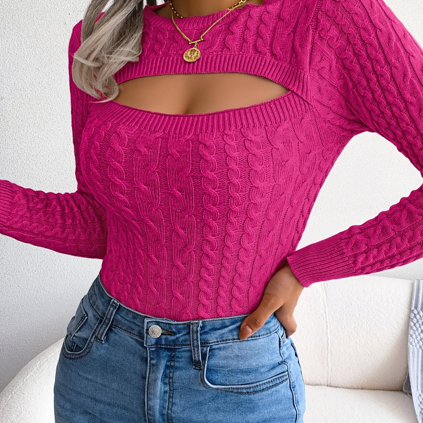 Long Sleeve High Stretch Pullover Sweater