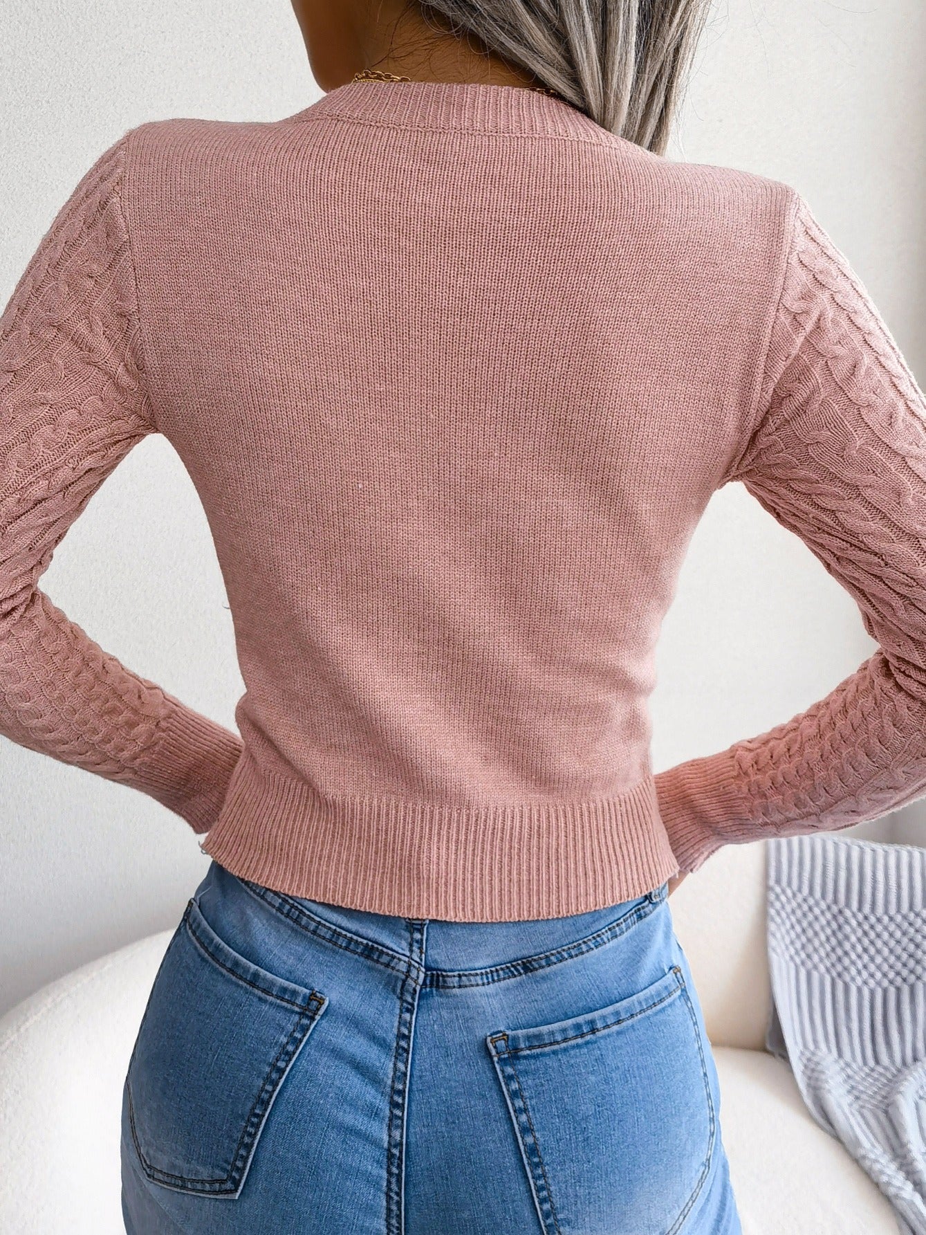 Long Sleeve High Stretch Pullover Sweater